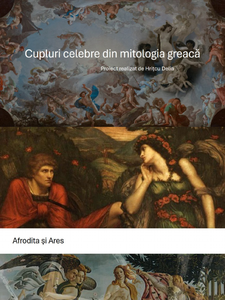 Cupluri Celebre Din Mitologia Greacă Proiect | PDF