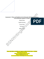 NURS FPX 6412 Assessment 1 Policy and Guidelines For The Informatics Staff - Making Decisions To Use Informatics Systems in Practice