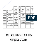 Second Term Exam Time Table 2023-2024