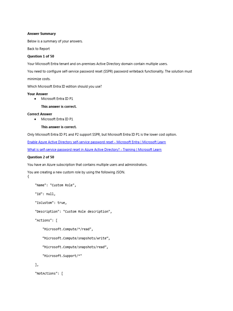 PracticeTest AZ 104 | PDF | Microsoft Azure | Port (Computer Networking)