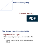 The Secure Hash Function (SHA) : Network Security