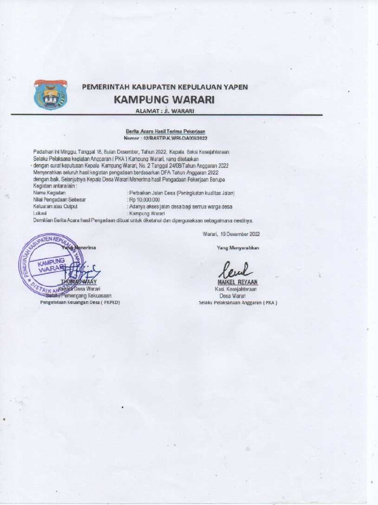 Alat Sederhana Audit Jalan Desa