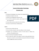 It Computer Lab Do's and Don'ts