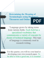 Determining The Meaning of Terminologies Using Dictionary