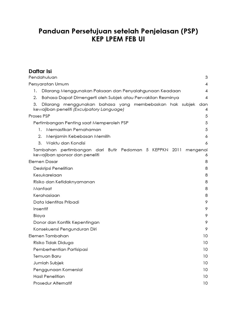 Panduan PSP untuk Penelitian Etis | PDF