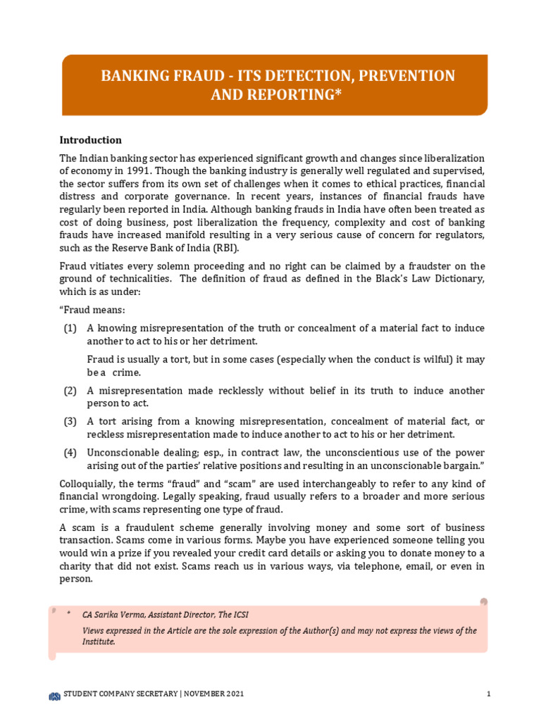 Banking Fraud: Detection and Prevention | PDF | Fraud | Basel Iii