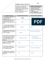 Characterizatio Practice Worksheet Side 1