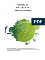 ¡Cuestionario para El Cálculo de La Huella Ecológica