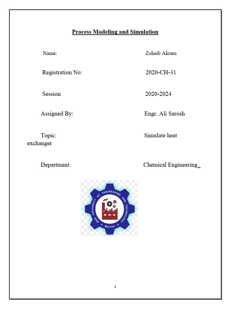 Process Modeling and Simulation Usman | PDF