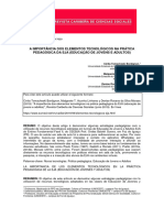 A Importância Dos Elementos Tecnológicos Na Prática Pedagógica Da Eja (Educação de Jovens E Adultos)