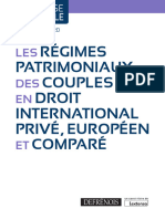 Régimes Patrimoniaux Couples Droit International Privé, Européen Comparé