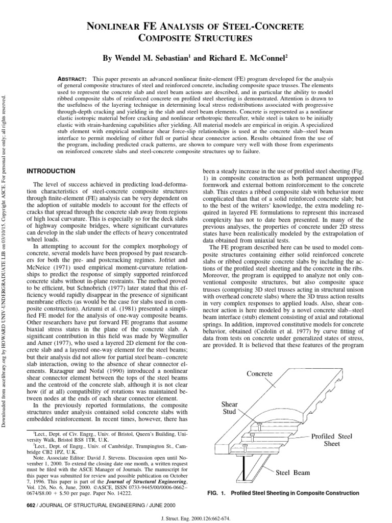 Nonlinear FE Analysis of Steel-Concrete Composite Structures | PDF ...