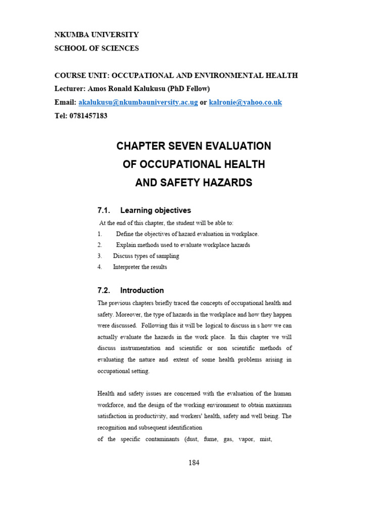 chapter-seven-evalution-prevention-of-occupational-health-hazards