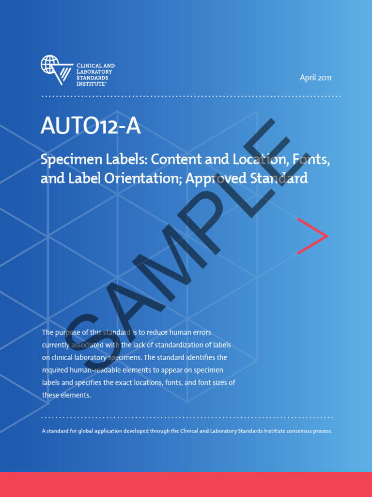 CLSI specimen labels PDF Medical Laboratory Barcode