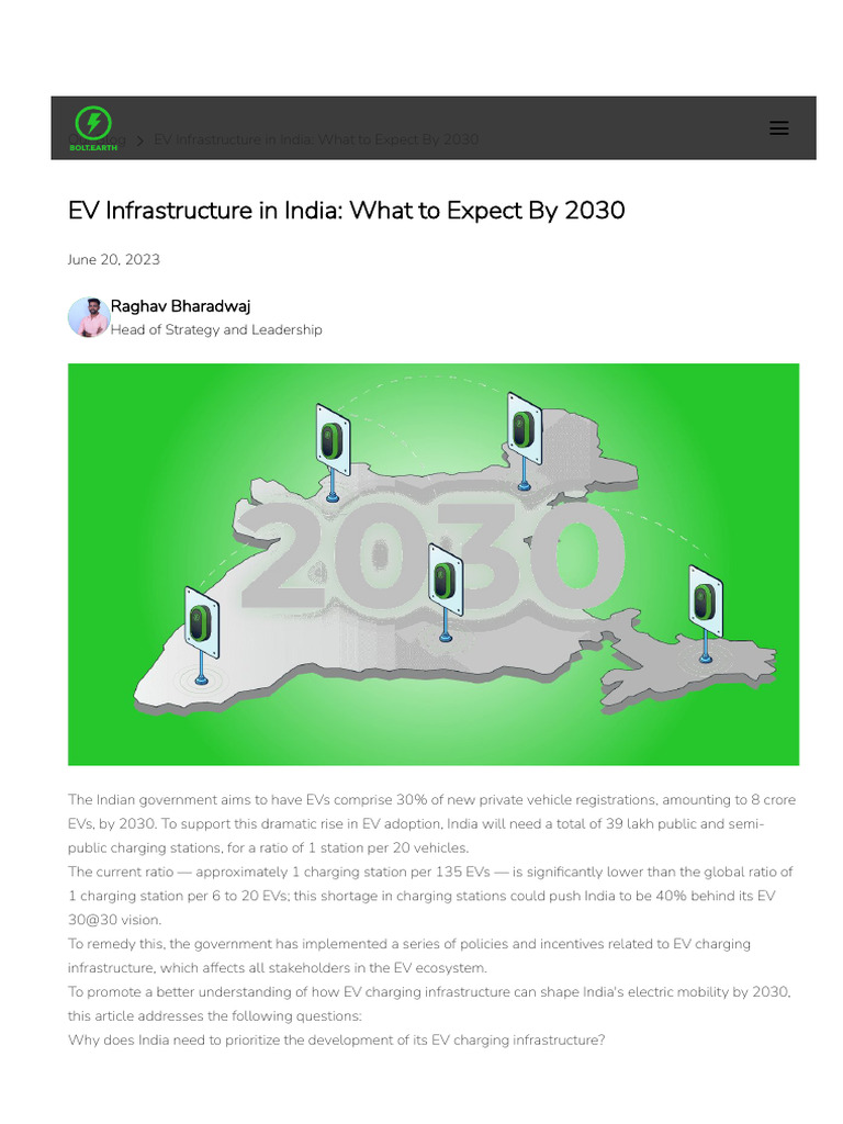 Bolt Earthblogindian Ev Charging Infrastructure By 2030 Pdf