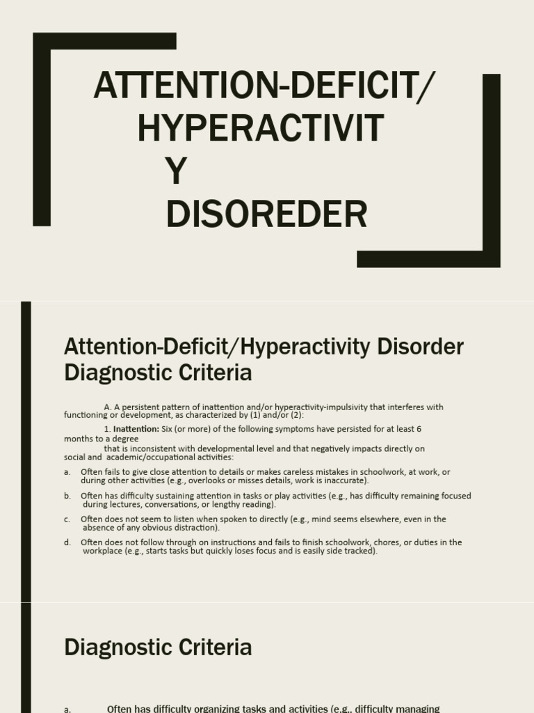 ADHD | PDF | Attention Deficit Hyperactivity Disorder | Mental Disorder