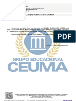 Declaração de Situação Acadêmica - Pós em Marketing Ceuma