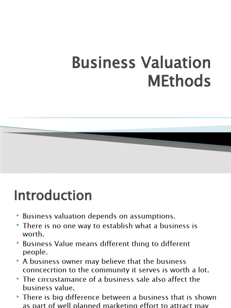 Business Valuation Methods Explained | PDF | Cost Of Capital | Business ...