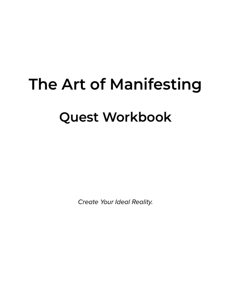 The Art of Manifesting Workbook | PDF | Mind | Soul