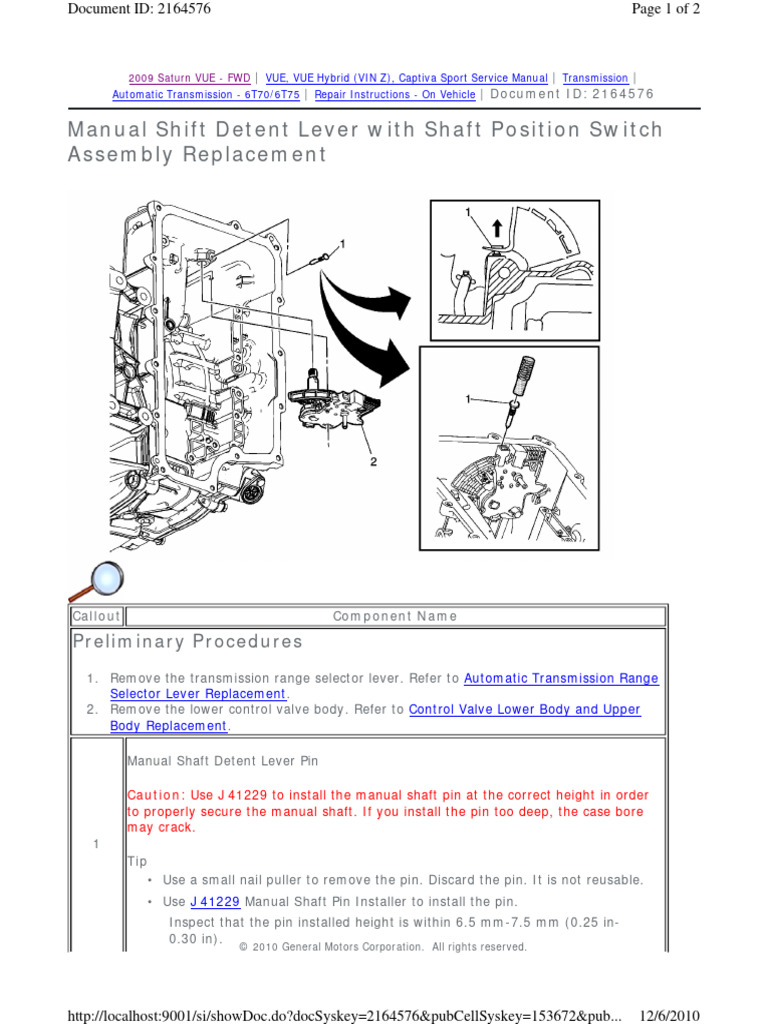 Saturn VUE Transmission Component Guide | PDF | Manual Transmission | Valve