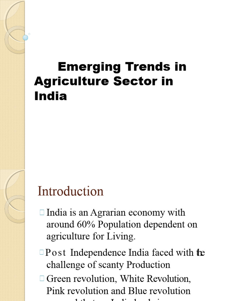 Emerging Trends in Agricultural Sector in India - Veeresh | PDF ...