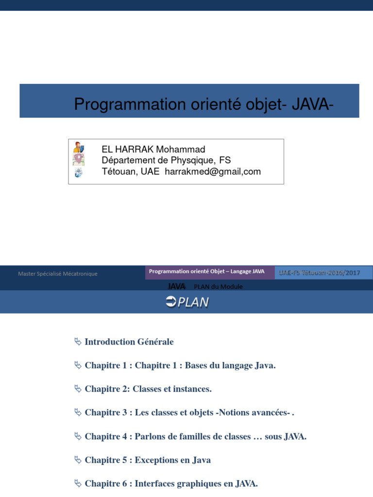 Programmation Orientée Objet en Java | PDF | Java (Langage de ...