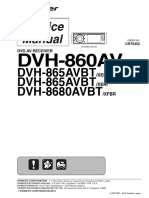 Pioneer Dvh-860av Dvh-865avbt Dvh-8680avbt crt5452 Car DVD Receiver