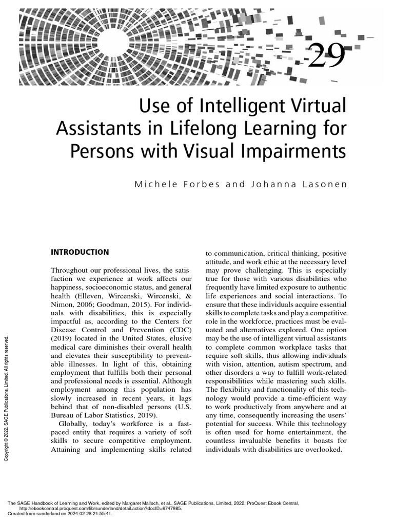 29 Use of Intelligent Virtual Assistants in Lifelong Learning For Pers ...