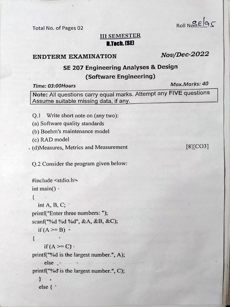 Software Engineering Exam Guide | PDF | Systems Thinking | Computer Science