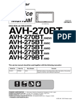 Pioneer Avh-X270bt Avh-X275bt Avh-X279bt SM