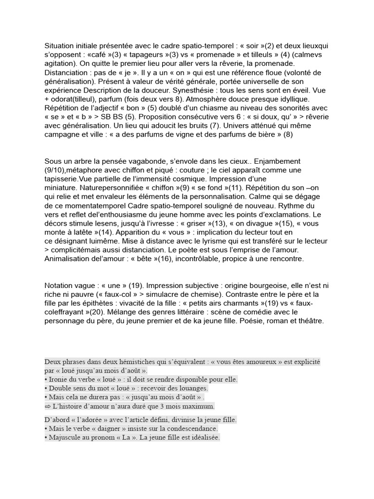 Analyse Linéaire+conclusion Roman | PDF | Art | Poésie