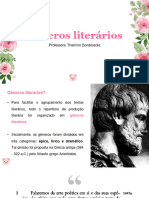 Gêneros Literários (Épico-Narrativo, Lírico e Dramático)