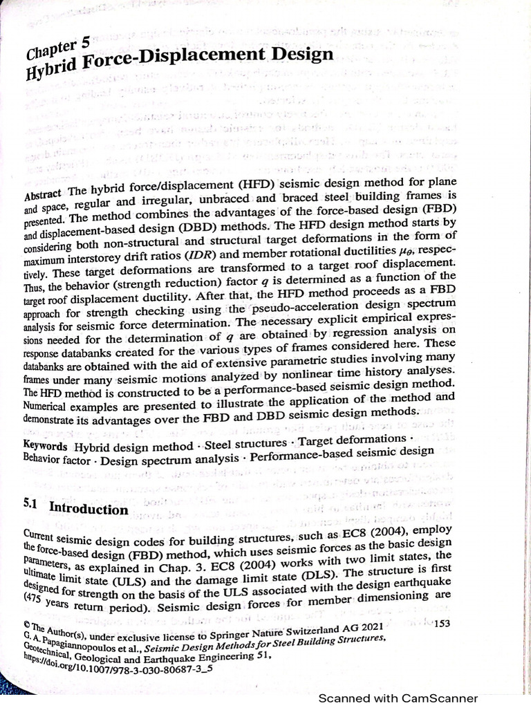 Seismic Design Methods For Steel Building Structures Capt5 | PDF