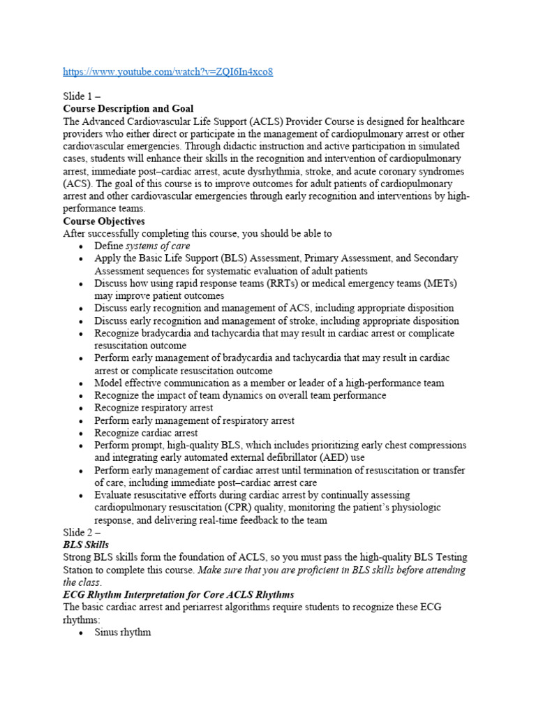 Acls Pdf Cardiopulmonary Resuscitation Myocardial Infarction