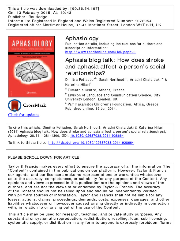 Aphasia Blog Talk: How Does Stroke and Aphasia Affect A Person's Social ...