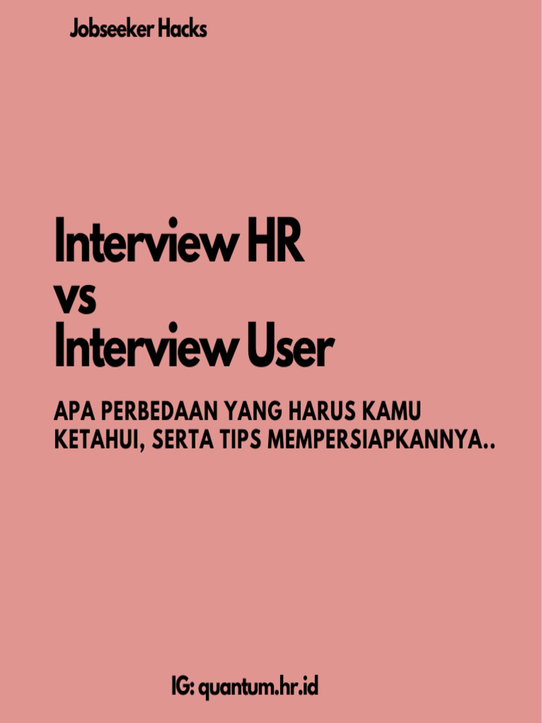 Perbedaan Interview HR dan User | PDF | Bisnis