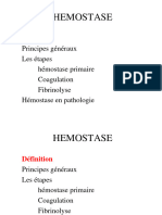 Physiologie de - L Hemostase