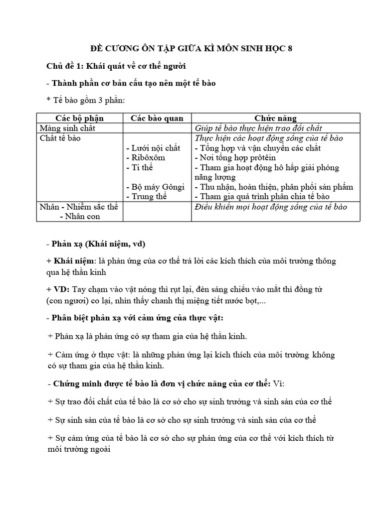 Sinh 8 | PDF