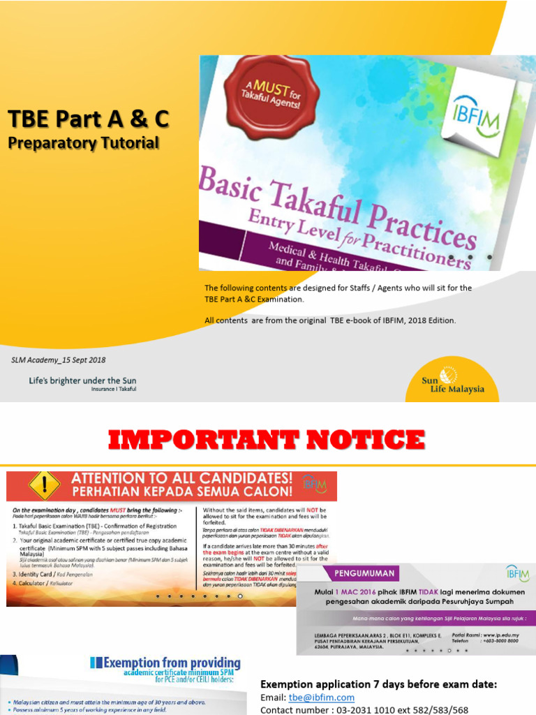 TBE Exam Prep: Takaful Overview | PDF | Insurance | Risk