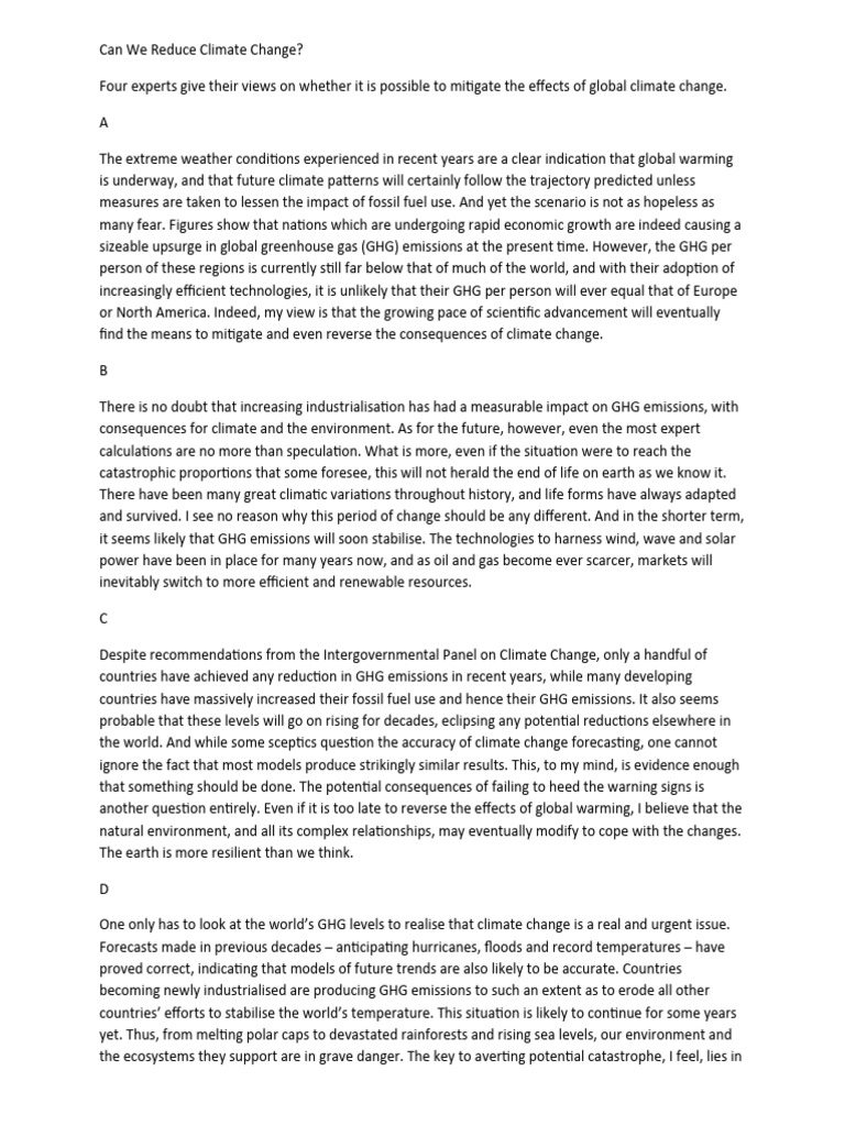 Reading 1 Nha C Nhà | PDF | Climate Change | Risk