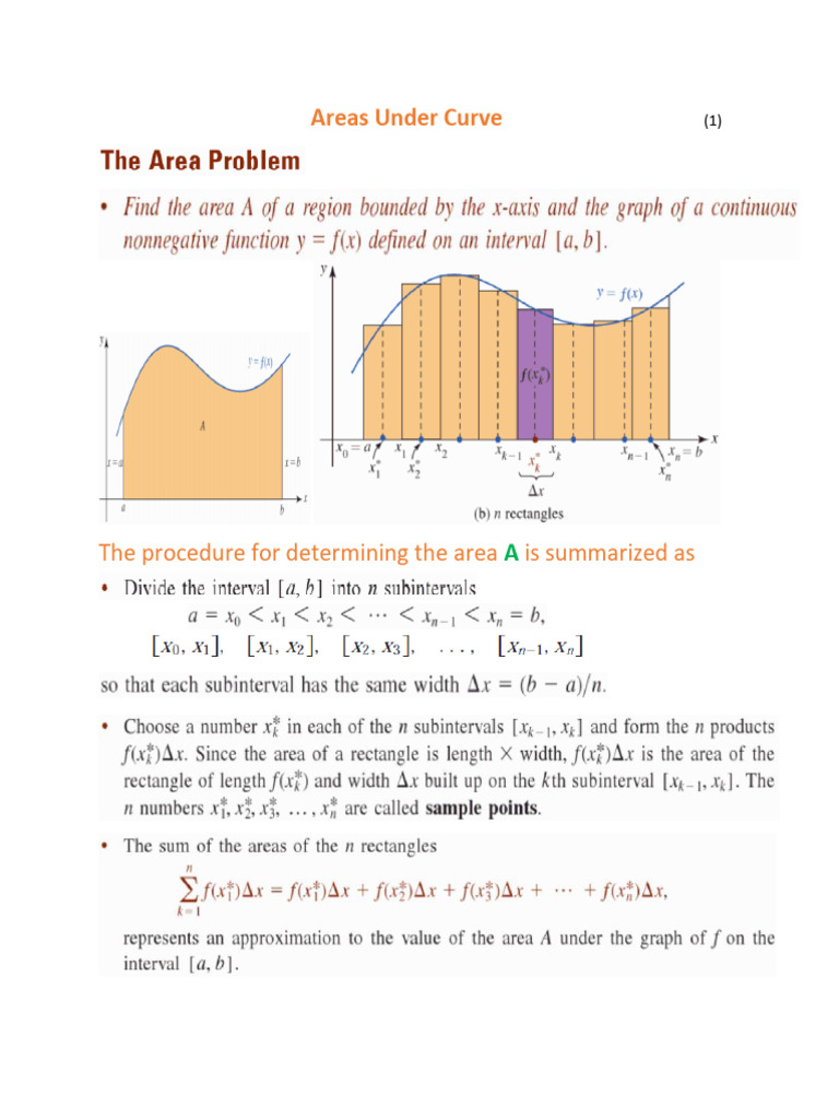 Lecture 15 Definite Integral As Limit Cal 1 Pdf