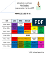 HORARIO DE CLASES - 5to A PRIMARIA