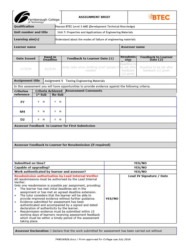 Testing Engineering Materials Assignment | PDF | Learning | Artificial ...
