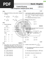 Time Response Analysis - DPP 02 (Of Lec 03 & 04)