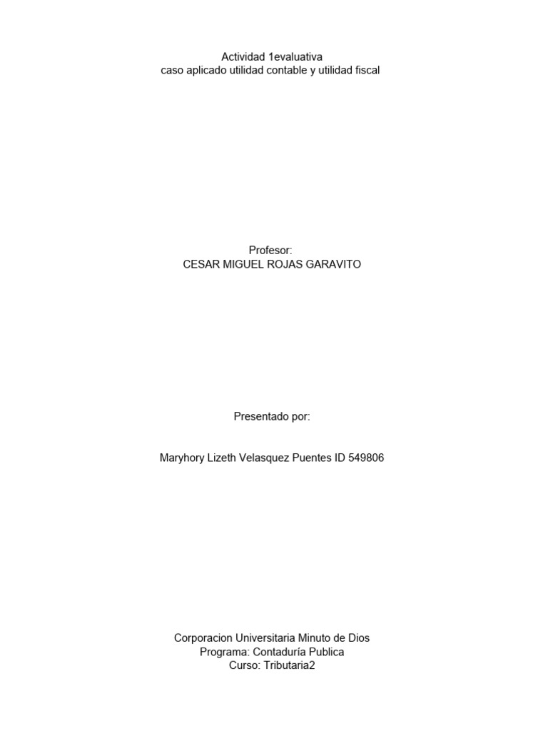 Actividad 1 Tributaria II | PDF | Impuestos | Impuesto sobre la renta