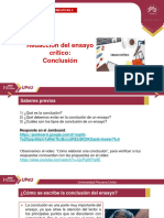 Redacción Del Ensayo Crítico: Conclusión: Capacidades Comunicativas Ii