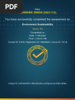 Environment Sustainability Completion Certificate