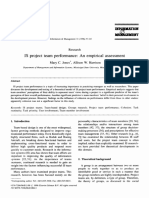 IS Project Team Performance: An Empirical Assessment: Mary C. Jones, Allison W. Harrison