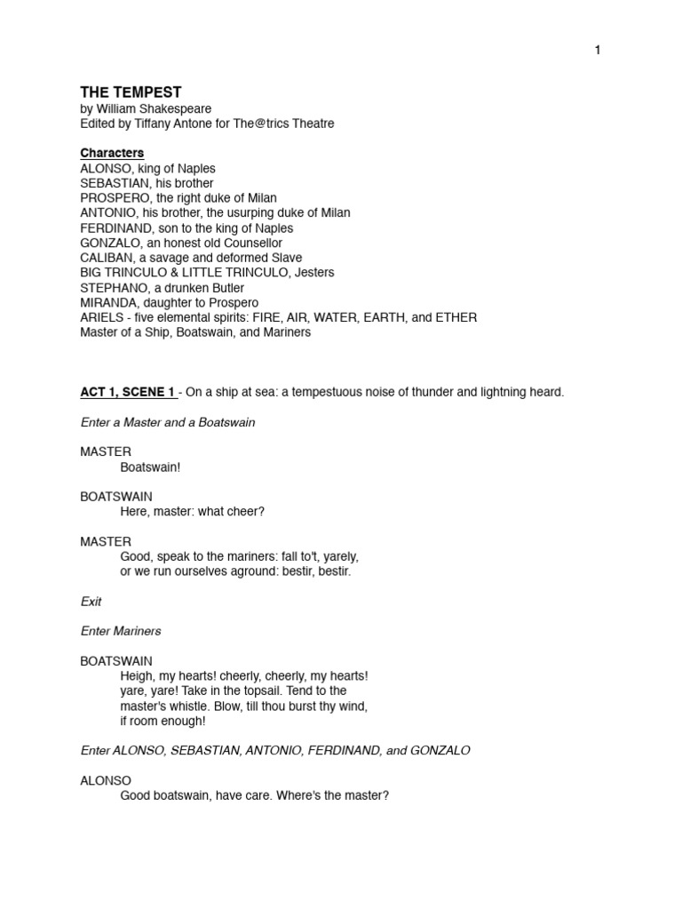 The Tempest THEATRICS Cut Download Free PDF The Tempest