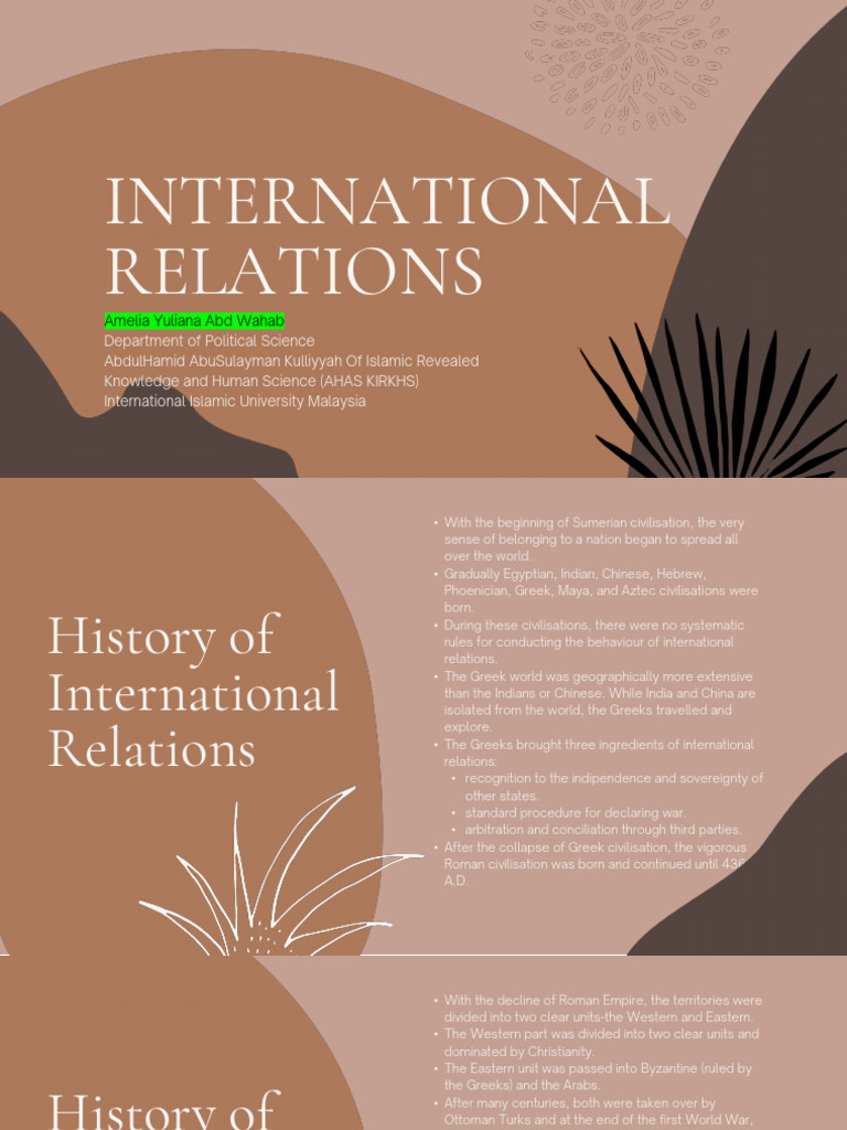 History and Concepts of International Relations | PDF | Diplomatic ...